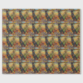 Papier Cadeau Doberman Chien Moisson d'automne Thankgiving (Plat)