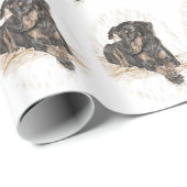 Papier Cadeau Doberman Chien oreilles naturelles (Coin rond)