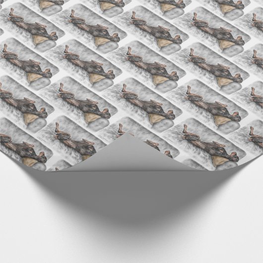 Papier Cadeau Doberman drôle sur Sofa (Coin)