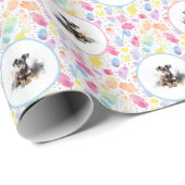 Papier Cadeau Doberman Pinscher Aquarelle papier enveloppé d'ann (Coin rond)