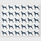 Papier Cadeau Doberman Pinscher Aquarelle Silhouette noir (Plat)