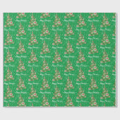 Papier Cadeau Doberman Pinscher Chien de Noël Arbre de Noël Vert (Plat)