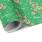 Papier Cadeau Doberman Pinscher Chien de Noël Arbre de Noël Vert (Coin rond)