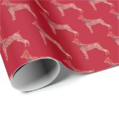 Papier Cadeau Doberman Pinscher Chien de Noël Cute Silhouette Rd (Coin rond)