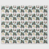 Papier Cadeau Doberman Pinscher Chien Retro Camion Monogramme (Plat)