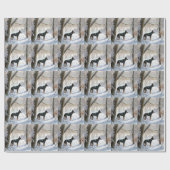 Papier Cadeau Doberman Pinscher Laisser Neige Noël (Plat)