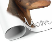 Papier Cadeau Doberman Pinscher (rouge) Maman 2 (Coin rond)