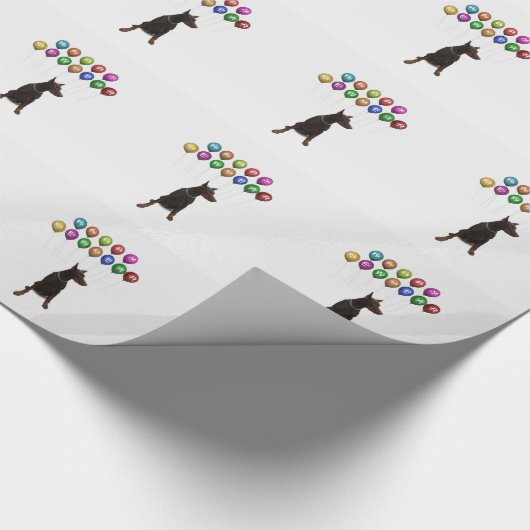 Papier Cadeau Doberman Pinscher souhaite Bonne Année 2016 (Coin)