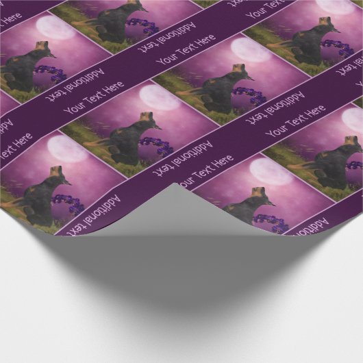 Papier Cadeau Doberman Purple Moon Imaginaire chien art personna (Coin)