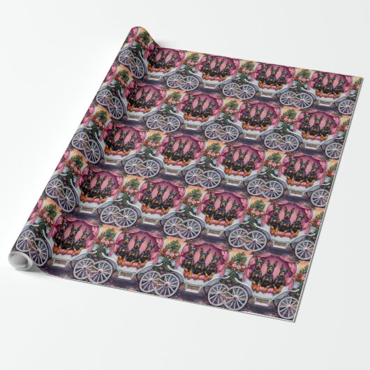Papier Cadeau Doberman Saint-Valentin (Déroulé)