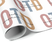 Papier Cadeau Docteur en ergothérapie rétro OTD (Coin rond)