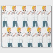 Papier Cadeau Docteur féminin (Plat)