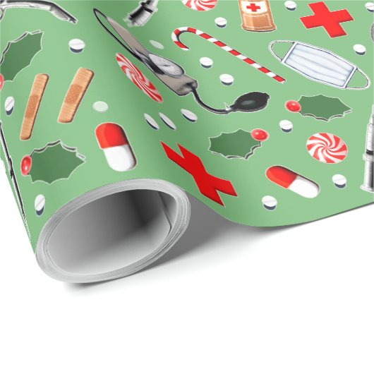 Papier Cadeau Docteur Noël (Coin rond)