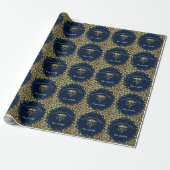 Papier Cadeau Doctor Nursing Practice Graduation Navy Blue Gold (Déroulé)