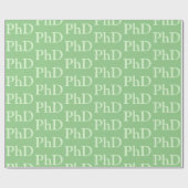 Papier Cadeau Doctorat en vert léger Diplôme en mot Motif (Plat)