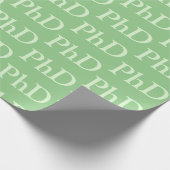 Papier Cadeau Doctorat en vert léger Diplôme en mot Motif (Coin)