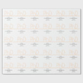 Papier Cadeau Doctorat White Cream Grey Graduation Party (Plat)