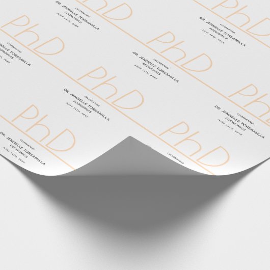 Papier Cadeau Doctorat White Cream Grey Graduation Party (Coin)