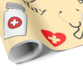 Papier Cadeau  Doctor's birthday   (Coin rond)