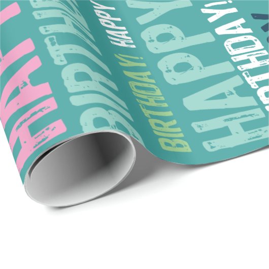 Papier Cadeau Document d'anniversaire (Coin rond)