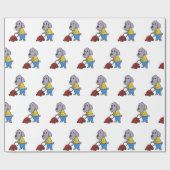 Papier Cadeau Dog gardener with lawn mower choose (Plat)