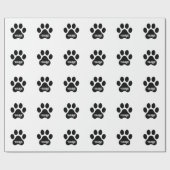 Papier Cadeau Dog Paw Name Silhouette Design (Plat)