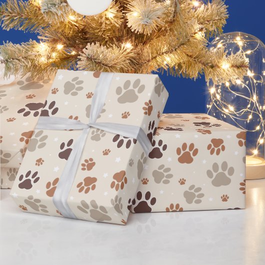 Papier Cadeau Dog Paw Pattern Wrapping Paper (Vacances)