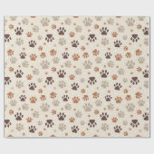 Papier Cadeau Dog Paw Pattern Wrapping Paper (Plat)