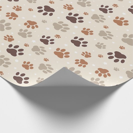 Papier Cadeau Dog Paw Pattern Wrapping Paper (Coin)