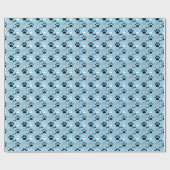 Papier Cadeau Dog Paw Prints and Bones Pattern Blue (Plat)