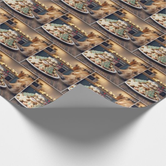 Papier Cadeau Dog Sniffing Christmas Sugar Cookies (Coin)