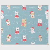 Papier Cadeau Doggy - Cadeau de Noël (Plat)