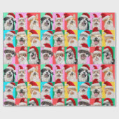 Papier Cadeau Dogs and Cats with Santa Beard (Plat)