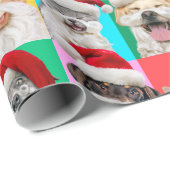 Papier Cadeau Dogs and Cats with Santa Beard (Coin rond)