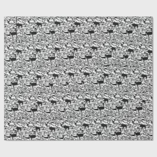 Papier Cadeau Dogs et chats" Papier à envelopper (Plat)