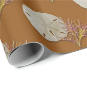 Papier Cadeau Dollar de Sable Corail de Mer (Coin rond)