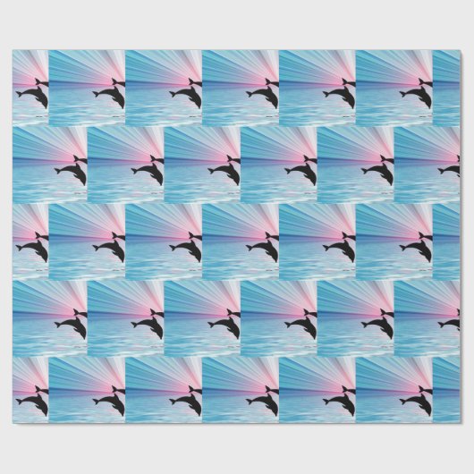 Papier Cadeau Dolphin Sunset (Plat)