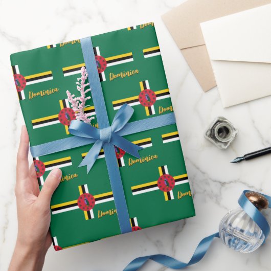 Papier Cadeau Dominica Wrapping Paper, Dominica Flag patriotes (Cadeaux)
