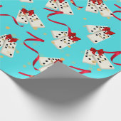 Papier Cadeau Domino Papier de recouvrement Aqua (Coin)