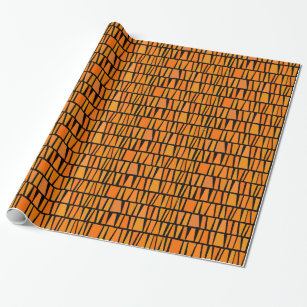 Papier Cadeau Dominos oranges inspirés africains