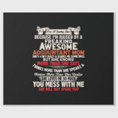 Papier Cadeau Don comptable | Magnifique maman comptable (Plat)
