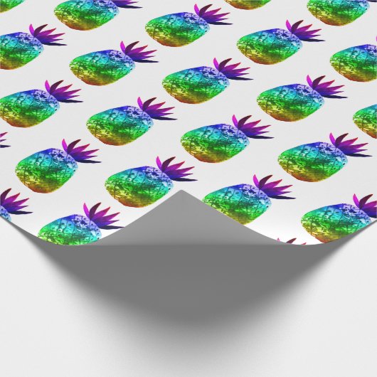 Papier Cadeau Don de Motif à l'ananas doux Whimsical Rainbow (Coin)