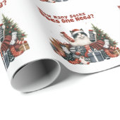 Papier Cadeau Don de Noël Combien de Chaussettes faut-il (Coin rond)