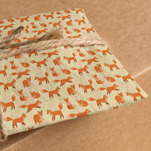 Papier Cadeau Don du Motif Red Fox mignon