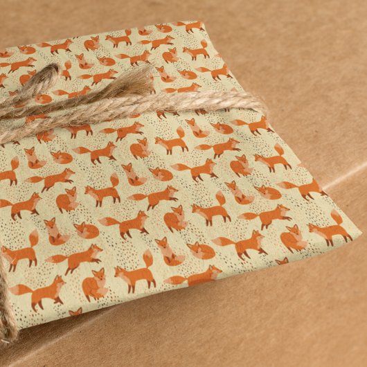 Papier Cadeau Don du Motif Red Fox mignon
