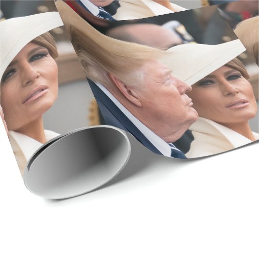 Papier Cadeau Donald & Melania Trump (Coin rond)