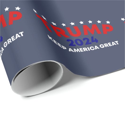 Papier Cadeau Donald Trump 2024 redonne l'élection américaine (Coin rond)