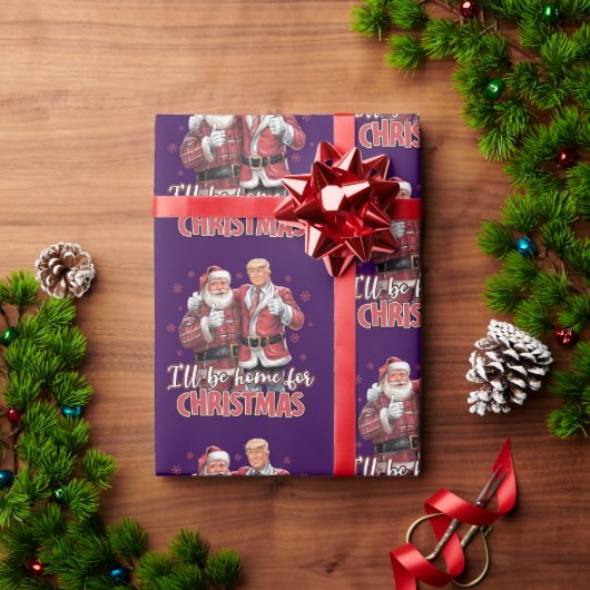 Papier Cadeau Donald Trump à la maison pour Noël (Cadeau de vacances)