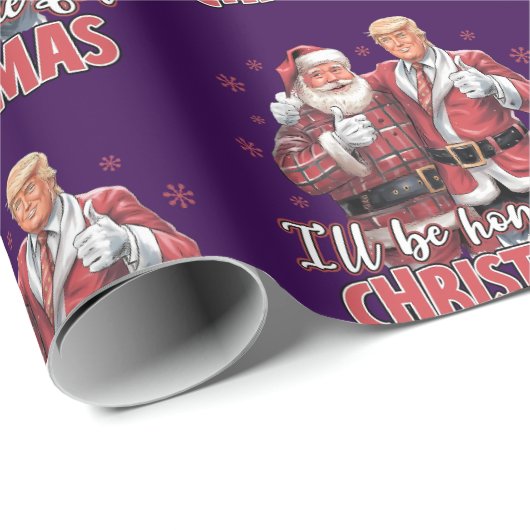 Papier Cadeau Donald Trump à la maison pour Noël (Coin rond)