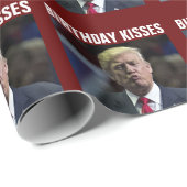 PAPIER CADEAU DONALD TRUMP ANNIVERSAIRE D'ENFANCE KISS (Coin rond)